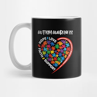 Autism Awarness Month Puzzle Piece Heart Mug